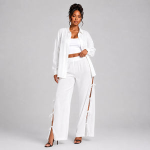Side Tie Resort Shirt Set WHD0606600