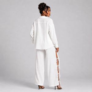 Side Tie Resort Shirt Set WHD0606600
