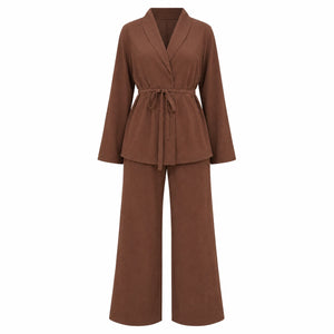 Tie-Waist Wide Leg Set WHD0606601