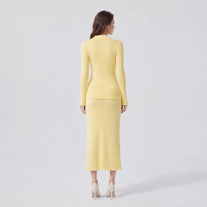 Ribbed Knit Skirt Set WHD0606603