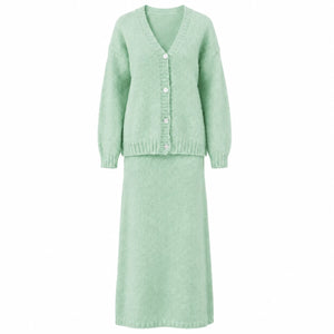 Fuzzy Knit Skirt Set WHD0606605