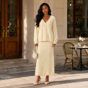 Fuzzy Knit Skirt Set WHD0606605