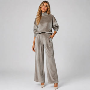 Mock Neck Wide Leg Set WHD0606606