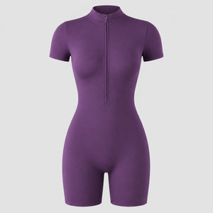 Short Sleeve Zip Romper WHD0606619