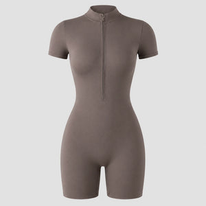 Short Sleeve Zip Romper WHD0606619