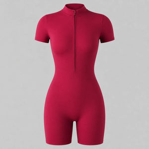 Short Sleeve Zip Romper WHD0606619