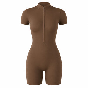Short Sleeve Zip Romper WHD0606619