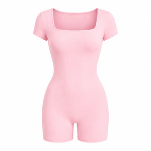 Open Back Short Sleeve Romper WHD0606622