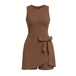 Tie Waist Tennis Romper Dress WHD0606628