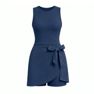 Tie Waist Tennis Romper Dress WHD0606628