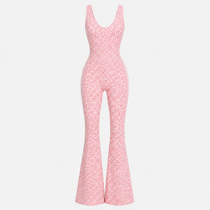 Leopard Print Flare Jumpsuit WHD0606630