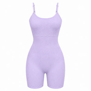 Ribbed Cross-Back Active Romper WHD0606637