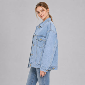 Oversized Longline Denim Jacket WHD0607023