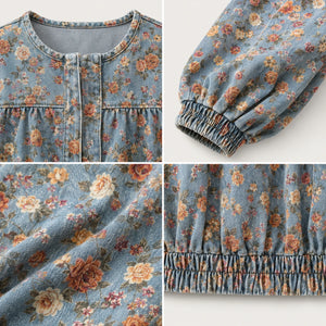 Floral Gathered Bomber Jacket WHD0607028