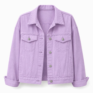 Oversized Pink Denim Jacket WHD0607030
