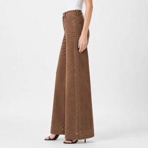 Washed Brown Wide Leg Jeans WHD0607041