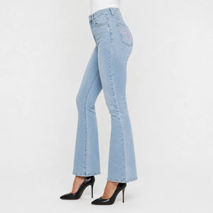 Bow Embroidered Flare Jeans WHD0607045