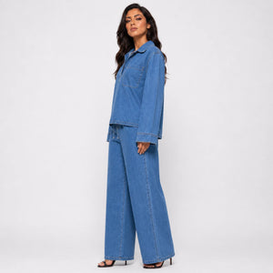Relaxed Denim Wide Leg Set WHD0607072