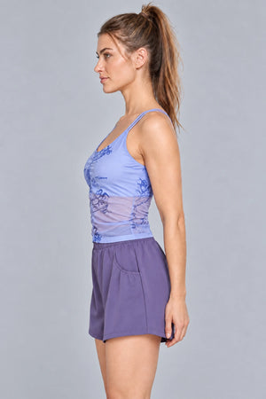 WEARHUB Polyester-Spandex Printed Mesh Active Tank — product, side view