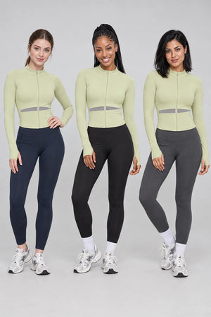WEARHUB Polyester-Spandex Color-Block Active Jacket — product, multiracial view
