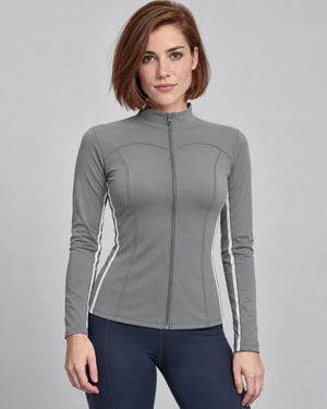 WEARHUB Polyester-Spandex Contour-Line Active Jacket — Starry Black, front view