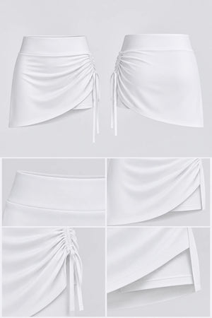 WEARHUB Polyester-Spandex Ruched Active Skirt — product, details view