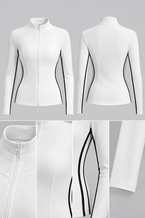 WEARHUB Polyester-Spandex Contour-Line Fleece-Lined Active Jacket — product, details view
