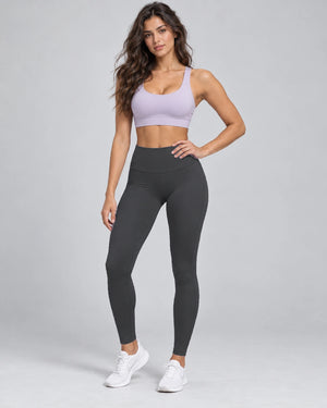 WEARHUB Nylon-Spandex Essential Active Pants — Meteor Grey, color front view