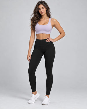 WEARHUB Nylon-Spandex Essential Active Pants — Black, color front view