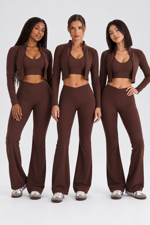 WEARHUB Nylon-Spandex Stretch Active Jacket — Dark Brown, on multiple models