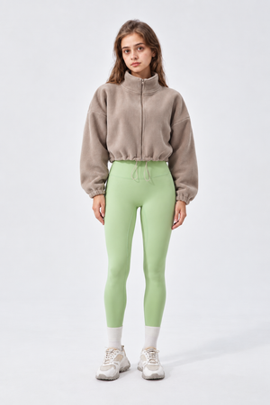 WEARHUB Nylon-Spandex Stretch Active Jacket — Mocha Brown, front view