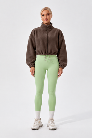 WEARHUB Nylon-Spandex Stretch Active Jacket — Dark Brown, front view