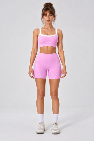 WEARHUB Nylon-Spandex Stretch Active Shorts — Pink, front view