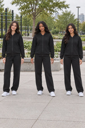 WEARHUB Cotton-Polyester Fleece Active Jacket — WHZ007 — product, multiracial view