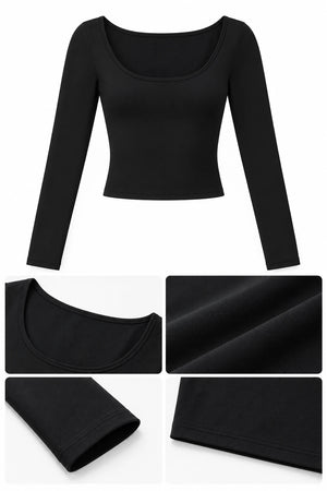 WEARHUB Nylon-Spandex Brushed Long-Sleeve Active Top — WHZ015 — product, details view
