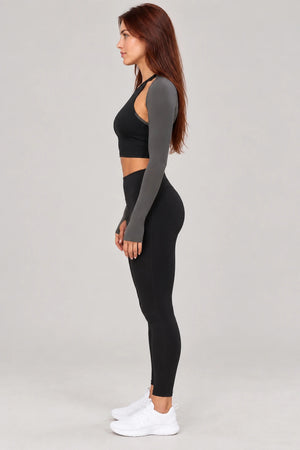 WEARHUB Nylon-Spandex Brushed Long-Sleeve Shrug — WHZ020 — product, side view