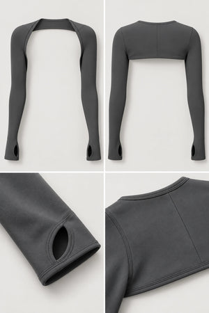 WEARHUB Nylon-Spandex Brushed Long-Sleeve Shrug — WHZ020 — product, details view