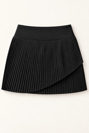 WEARHUB Nylon-Spandex Brushed Pleated Active Skirt — WHZ033 — product, details view