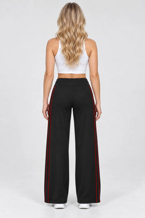 WEARHUB Nylon-Spandex Brushed Wide-Leg Yoga Pants — WHZ039 — product, back view