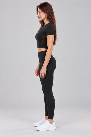 WEARHUB Nylon-Spandex Brushed Short-Sleeve Active Top — WHZ040 — product, side view