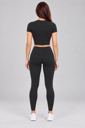 WEARHUB Nylon-Spandex Brushed Short-Sleeve Active Top — WHZ040 — product, back view