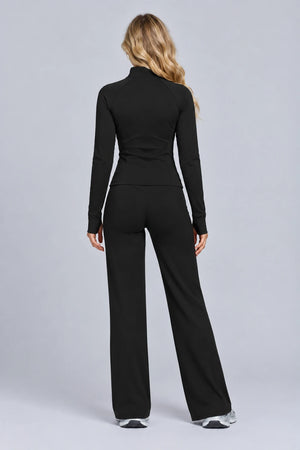 WEARHUB Polyester-Spandex Brushed Active Jacket — WHZ045 — product, back view
