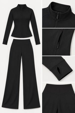 WEARHUB Polyester-Spandex Brushed Active Jacket — WHZ045 — product, details view