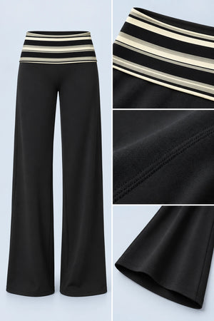 WEARHUB Polyester-Spandex Printed Wide-Leg Yoga Pants — WHZ051 — product, details view