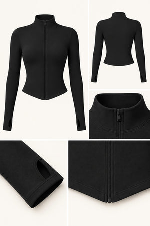 WEARHUB Nylon-Spandex Seamless Active Jacket — WHZ063 — product, details view