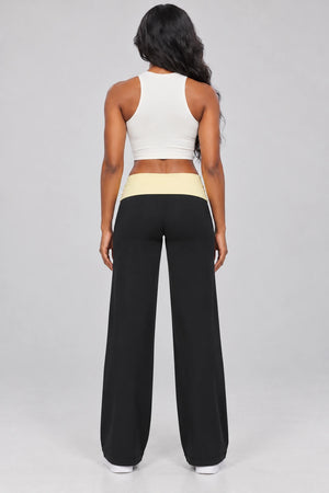 WEARHUB Nylon-Spandex Brushed Wide-Leg Yoga Pants — WHZ069 — product, back view