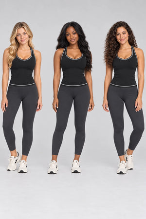 WEARHUB Nylon-Spandex Brushed Active Tank — WHZ074 — product, multiracial view