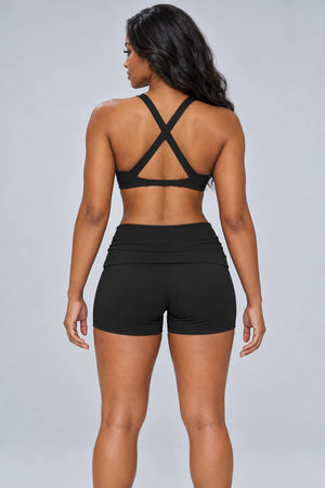 WEARHUB Nylon-Spandex Brushed Active Shorts — WHZ085 — product, back view