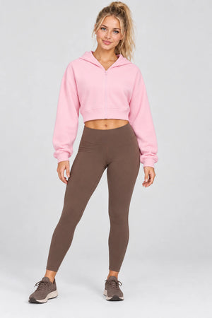 WEARHUB Cotton-Polyester Fleece Active Jacket — WHZ090 — Fallen Blossom Pink, color front view