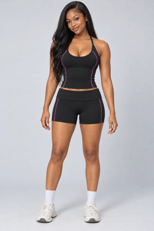 WEARHUB Nylon-Spandex Stretch Active Tank — WHZ102 — Classic Black, front view